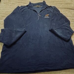 Haliburton Scout Reserve Fleece Pullover‎ Embroidered Logo Men's XL Blue 1/4 Zip